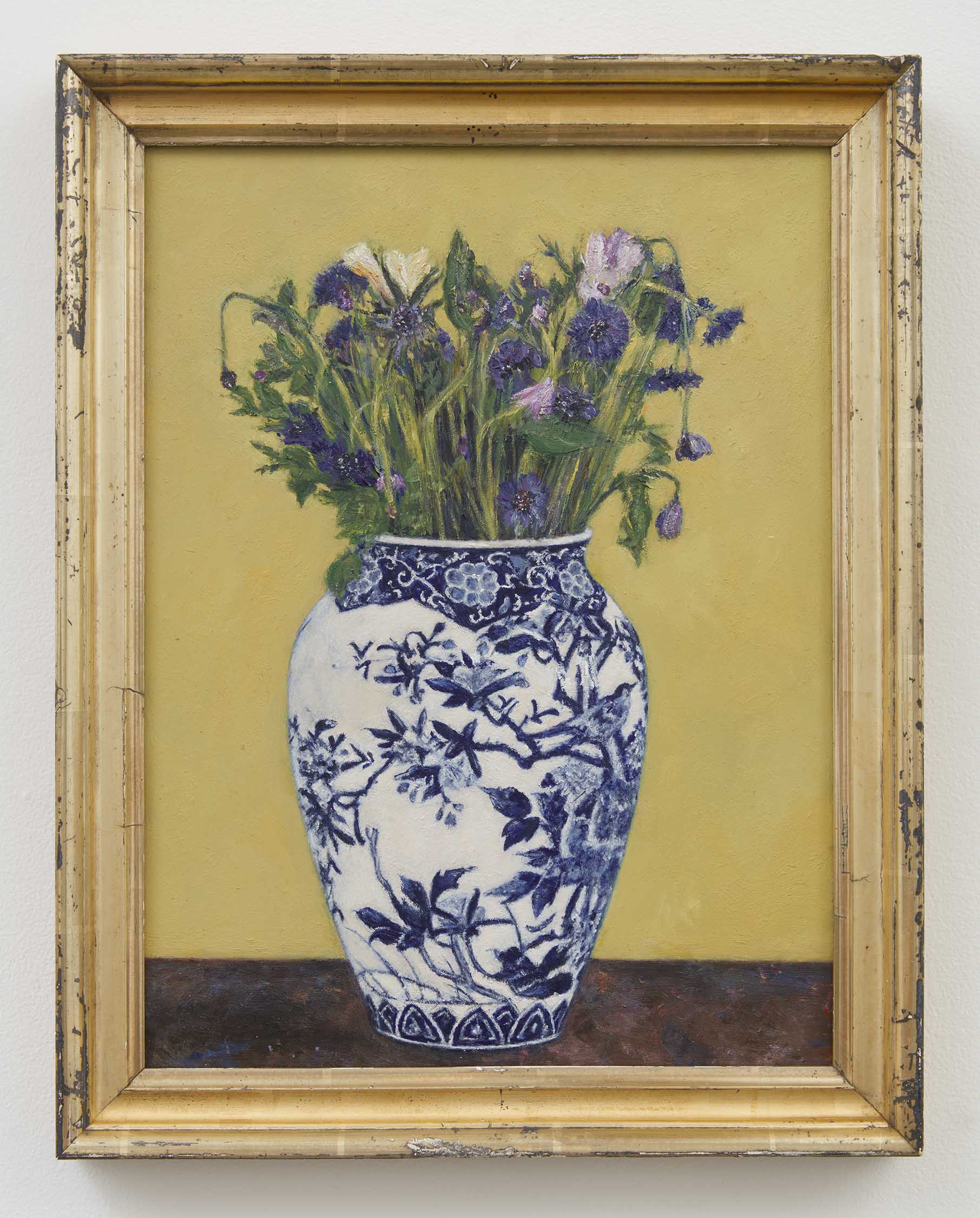 Max Jahn, <i>Chinese Vase Yellow</i>, 2025. Oil on copper in artist's frame, 18 1/4 x 14 3/8 x 1 3/8 in (46.4 x 36.5 x 3.5 cm)